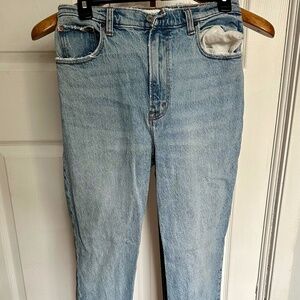 Abercrombie and Fitch The 90s Straight Ultra High Rise Jeans Slit on the Ankle